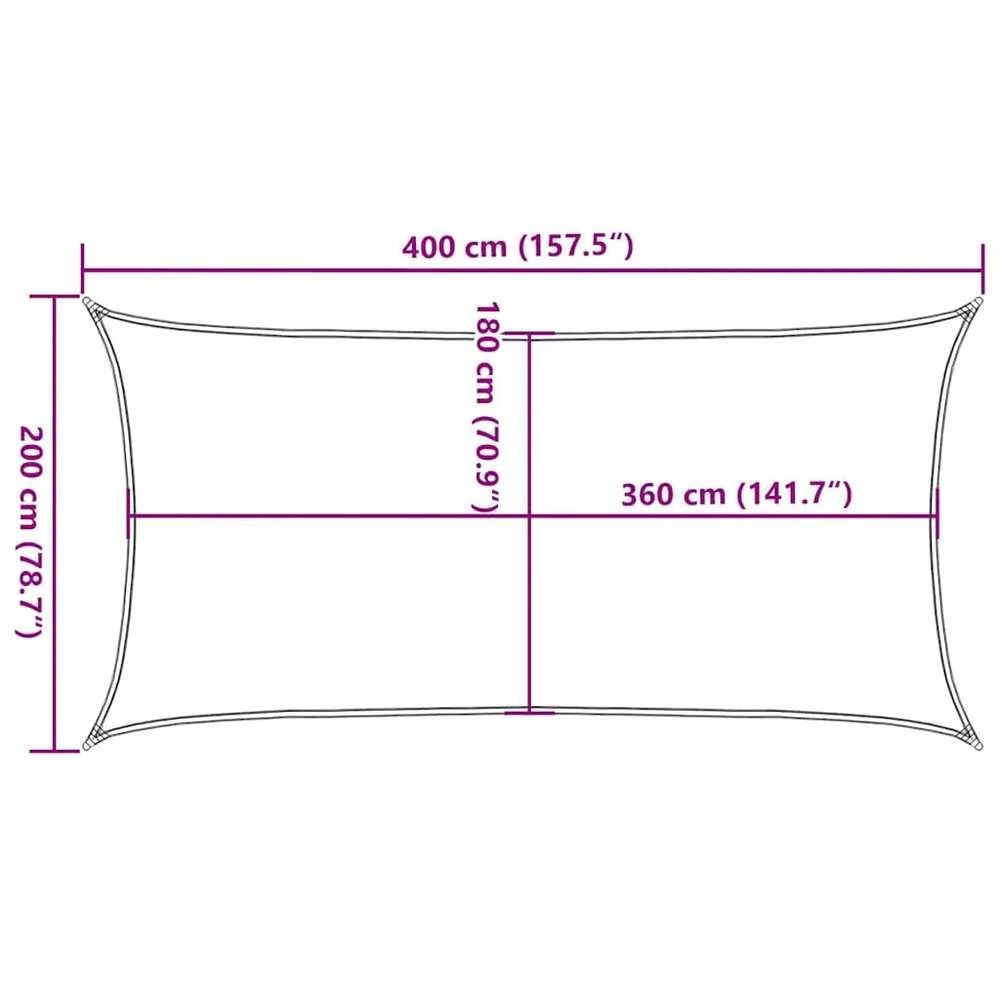 Uždanga nuo saulės, raudonos spalvos, 2x4m, HDPE, 160g/m²