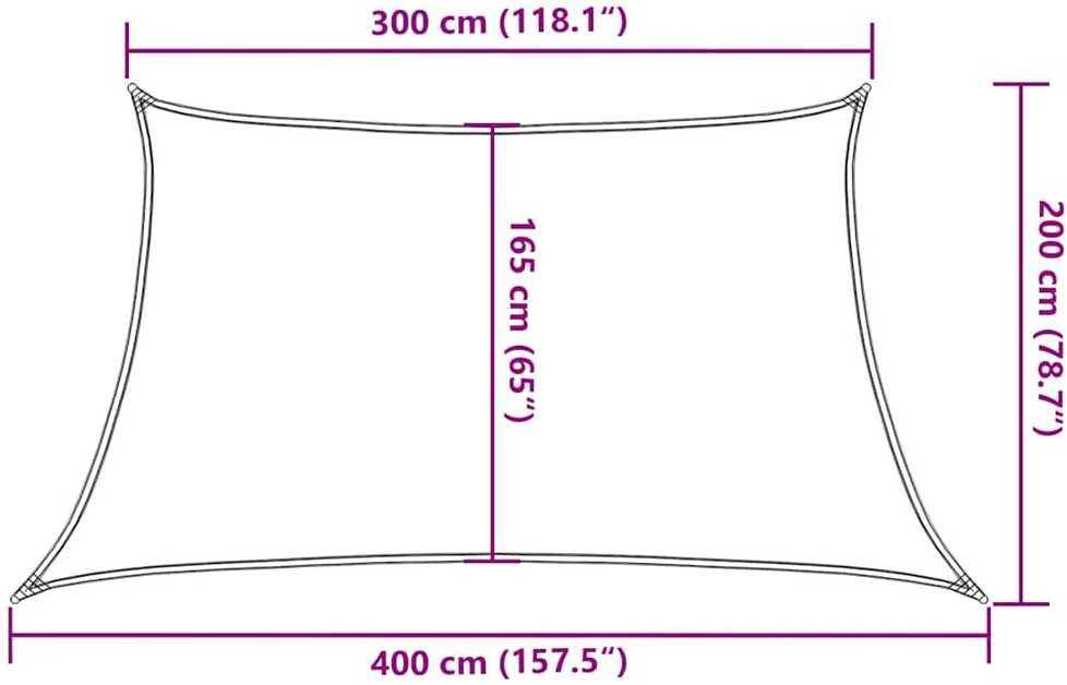 Uždanga nuo saulės, raudonos spalvos, 3/4x2m, HDPE, 160g/m²