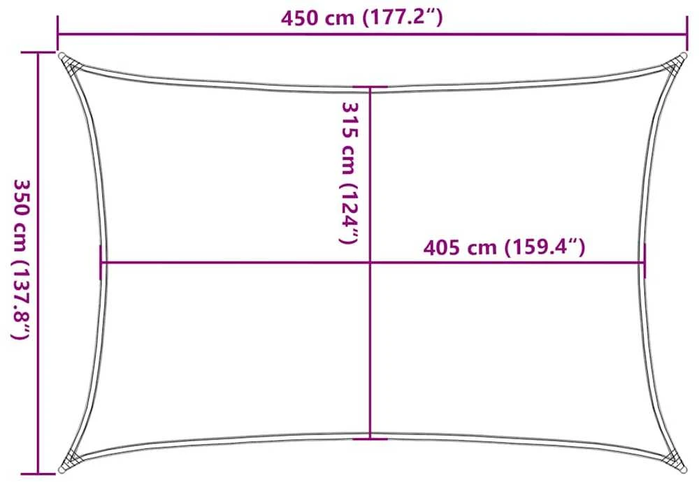 Uždanga nuo saulės, raudonos spalvos, 3,5x4,5m, HDPE, 160g/m²