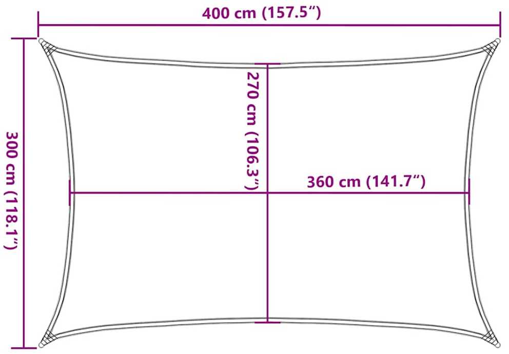 Uždanga nuo saulės, raudonos spalvos, 3x4m, HDPE, 160g/m²