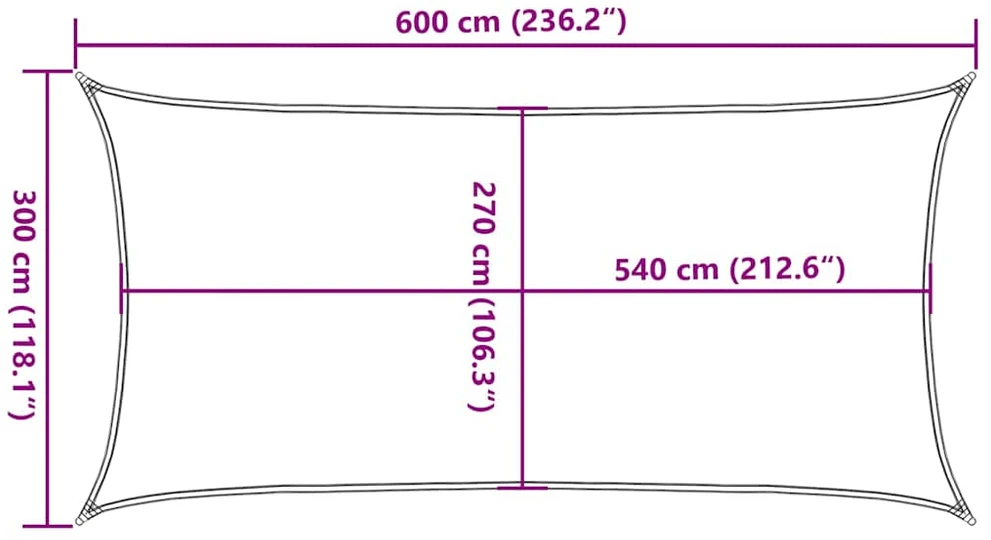 Uždanga nuo saulės, raudonos spalvos, 3x6m, HDPE, 160g/m²