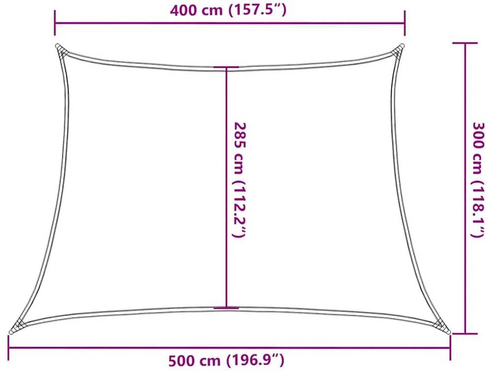 Uždanga nuo saulės, raudonos spalvos, 4/5x3m, HDPE, 160g/m²
