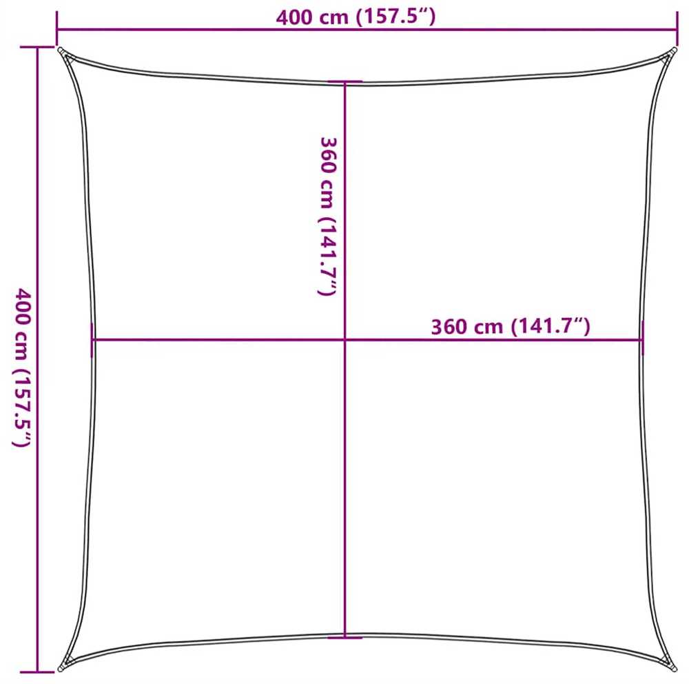 Uždanga nuo saulės, raudonos spalvos, 4x4m, HDPE, 160g/m²