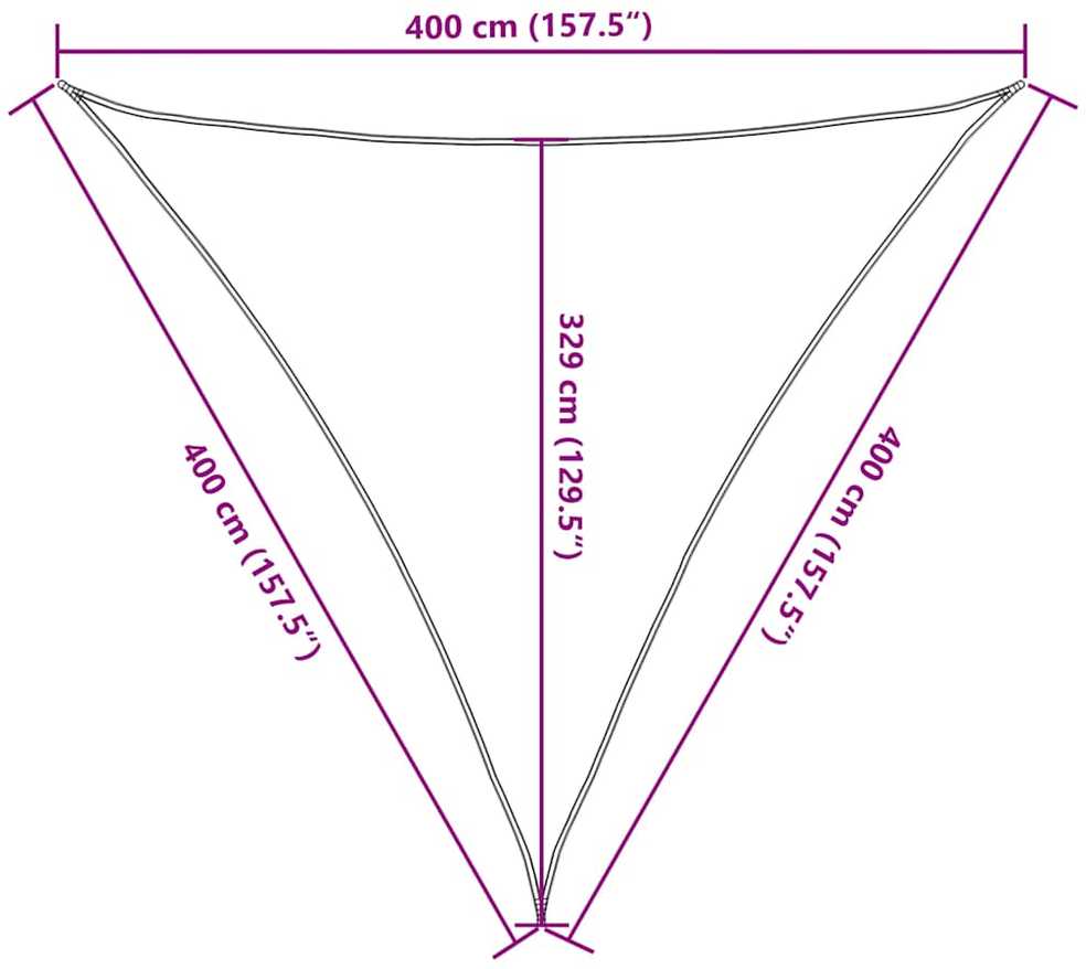 Uždanga nuo saulės, raudonos spalvos, 4x4x4m, HDPE, 160g/m²