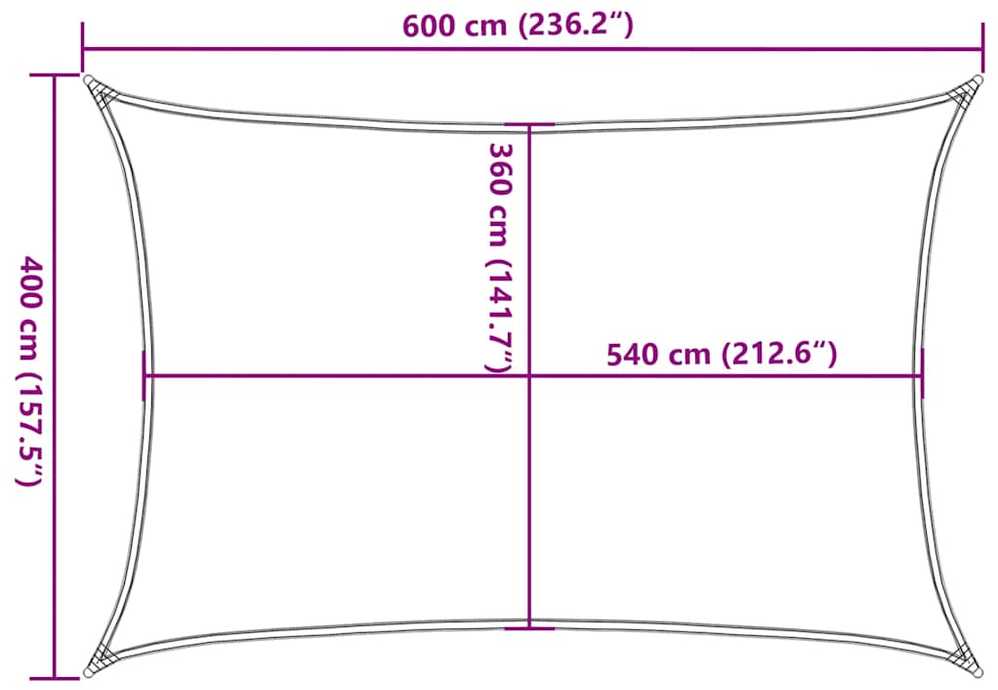 Uždanga nuo saulės, raudonos spalvos, 4x6m, HDPE, 160g/m²