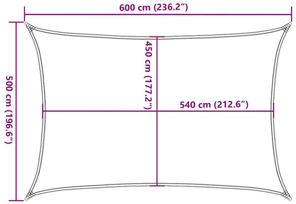 Uždanga nuo saulės, raudonos spalvos, 5x6m, HDPE, 160g/m²