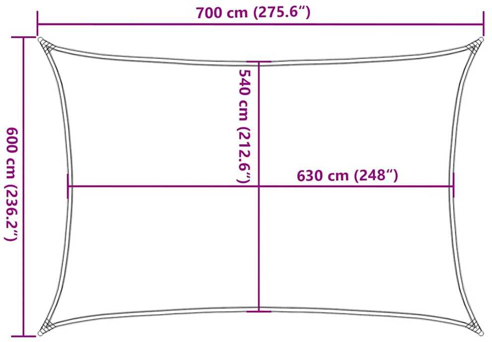 Uždanga nuo saulės, raudonos spalvos, 6x7m, HDPE, 160g/m²