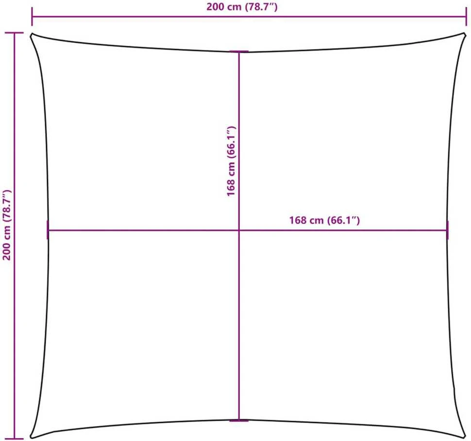 Uždanga nuo saulės, ruda, 2x2m, oksfordo audinys, kvadratinė
