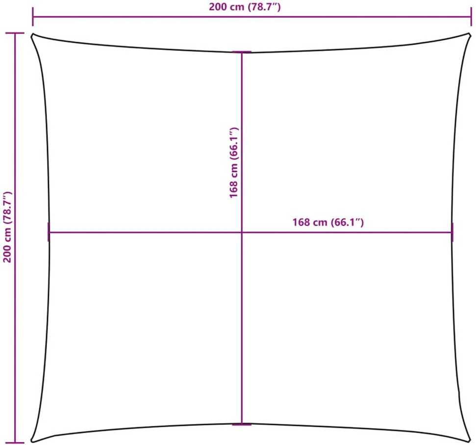 Uždanga nuo saulės, ruda, 2x2m, oksfordo audinys, kvadratinė