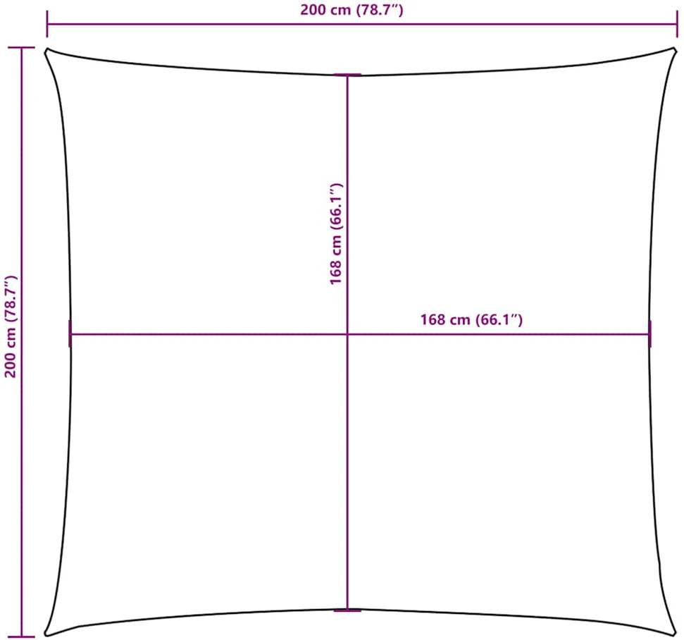 Uždanga nuo saulės, ruda, 2x2m, oksfordo audinys, kvadratinė