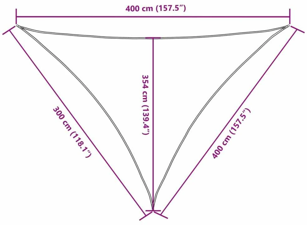 Uždanga nuo saulės, ruda, 3x4x5m, oksfordo audinys, trikampė