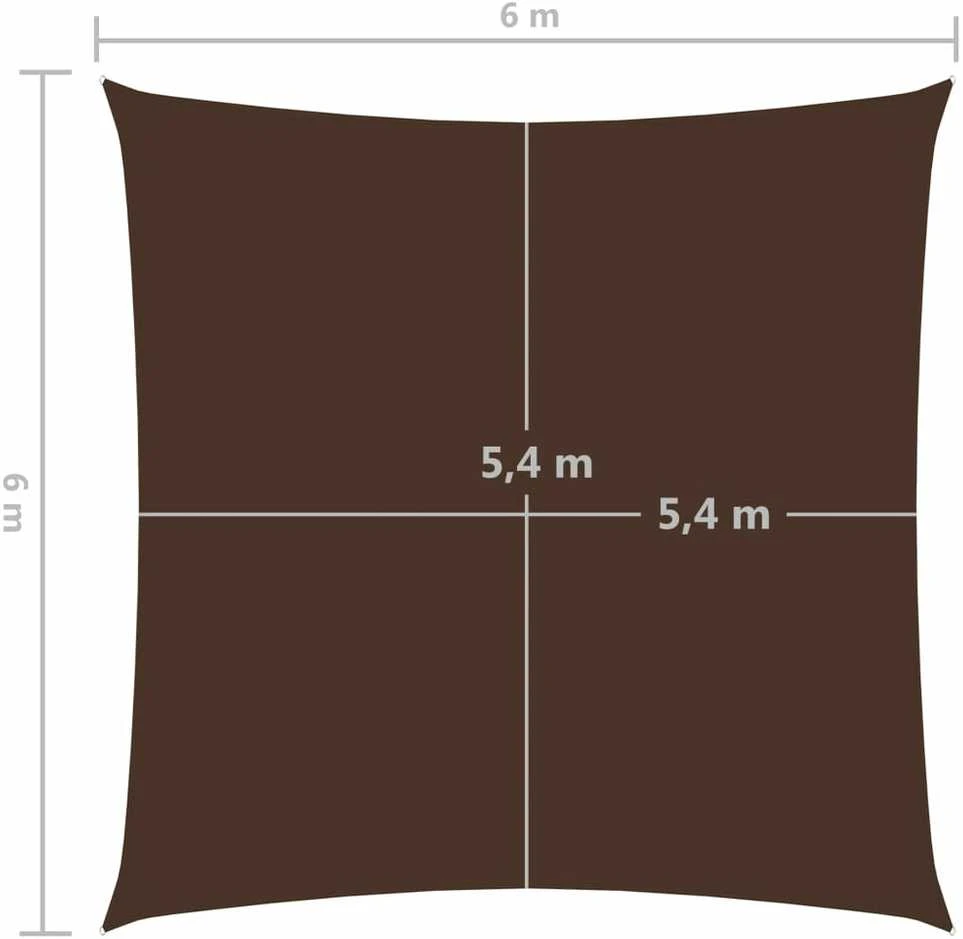 Uždanga nuo saulės, ruda, 6x6m, oksfordo audinys, kvadratinė