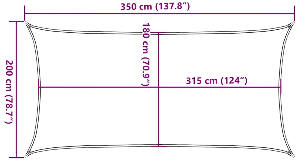 Uždanga nuo saulės, rudos spalvos, 2x3,5m, HDPE, 160g/m²