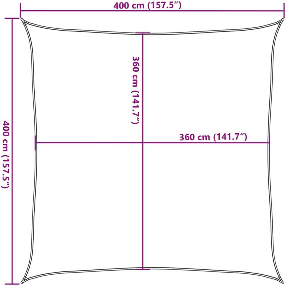 Uždanga nuo saulės, rudos spalvos, 4x4m, HDPE, 160g/m²