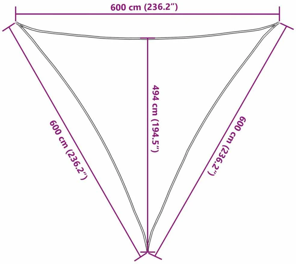 Uždanga nuo saulės, rudos spalvos, 6x6x6m, HDPE, 160g/m²