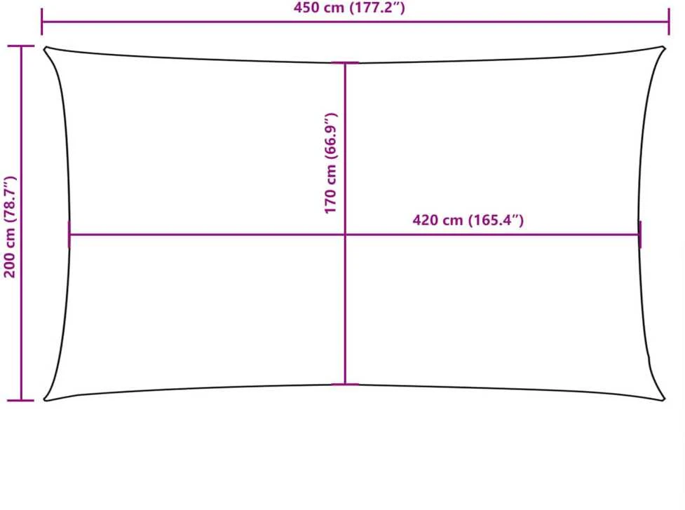Uždanga nuo saulės, smėlio, 2x4,5m, stačiakampė