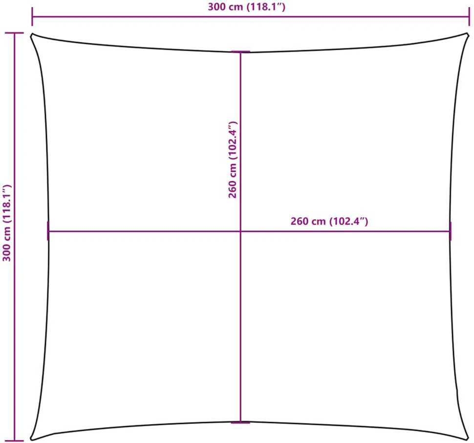 Uždanga nuo saulės, smėlio, 3x3m, oksfordo audinys, kvadratinė