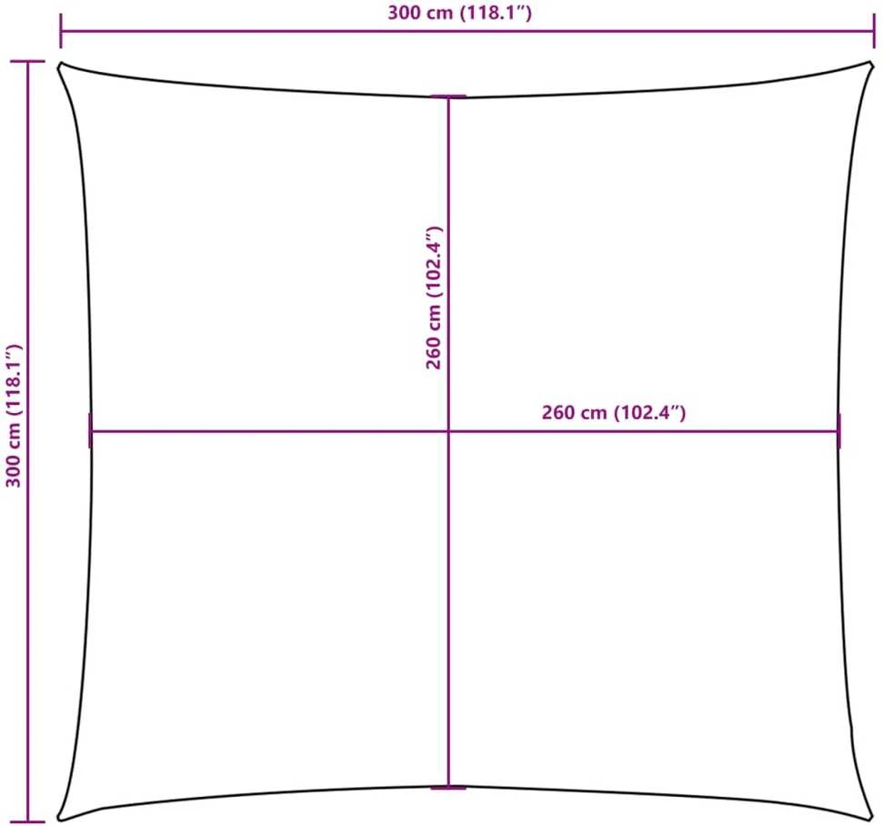 Uždanga nuo saulės, smėlio, 3x3m, oksfordo audinys, kvadratinė