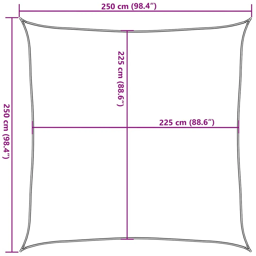 Uždanga nuo saulės, smėlio spalvos, 2,5x2,5m, HDPE, 160g/m²