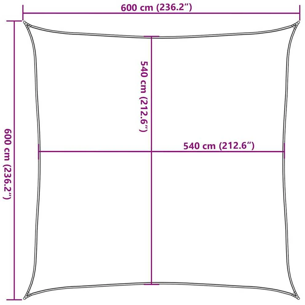 Uždanga nuo saulės, smėlio spalvos, 6x6m, HDPE, 160g/m²