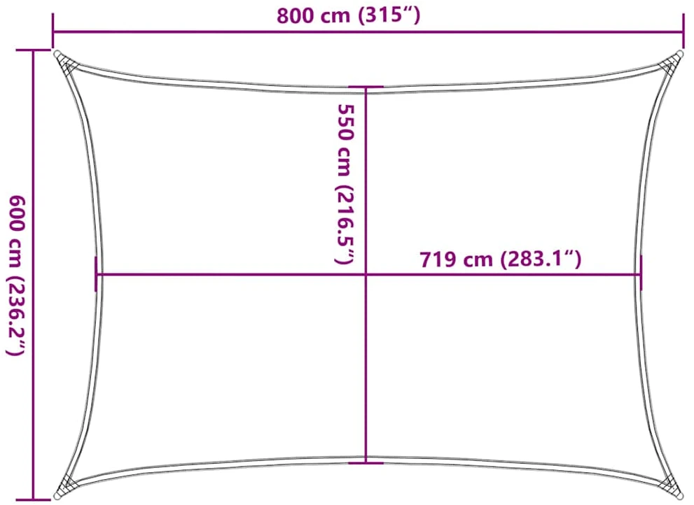 Uždanga nuo saulės, smėlio spalvos, 6x8m, HDPE, 160g/m²