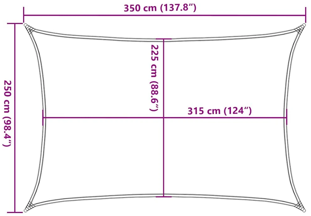 Uždanga nuo saulės, šviesiai žalia, 2,5x3,5m, HDPE, 160g/m²