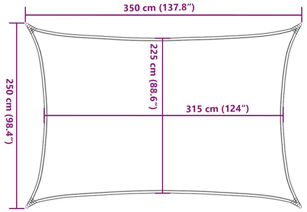 Uždanga nuo saulės, šviesiai žalia, 2,5x3,5m, HDPE, 160g/m²