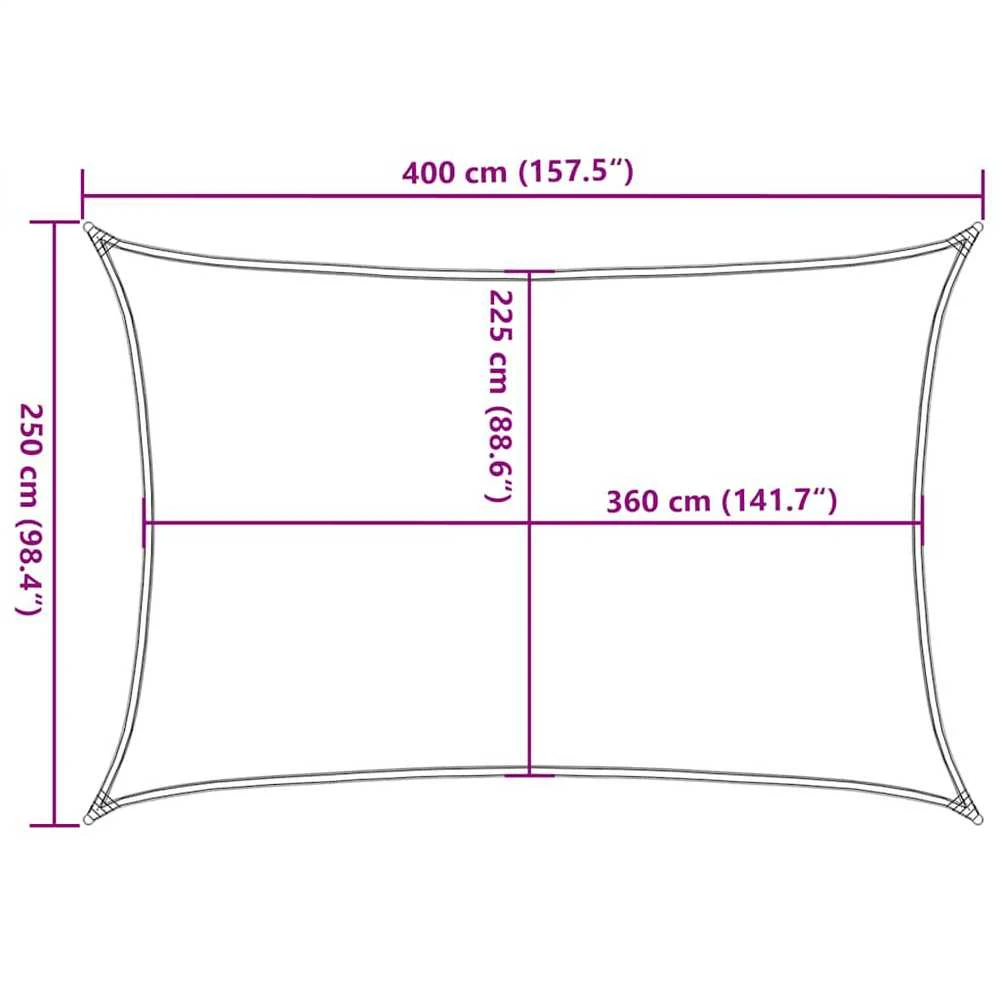 Uždanga nuo saulės, šviesiai žalia, 2,5x4m, HDPE, 160g/m²