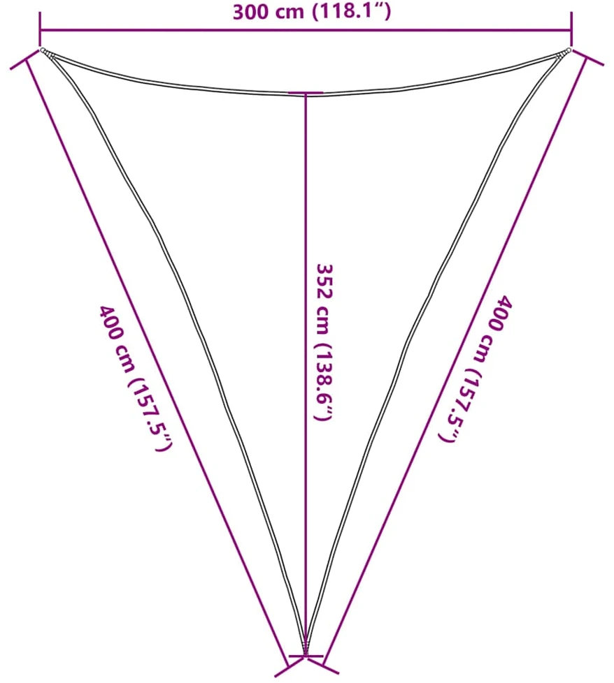 Uždanga nuo saulės, šviesiai žalia, 3x4x4m, HDPE, 160g/m²