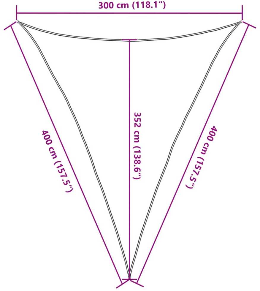 Uždanga nuo saulės, šviesiai žalia, 3x4x4m, HDPE, 160g/m²