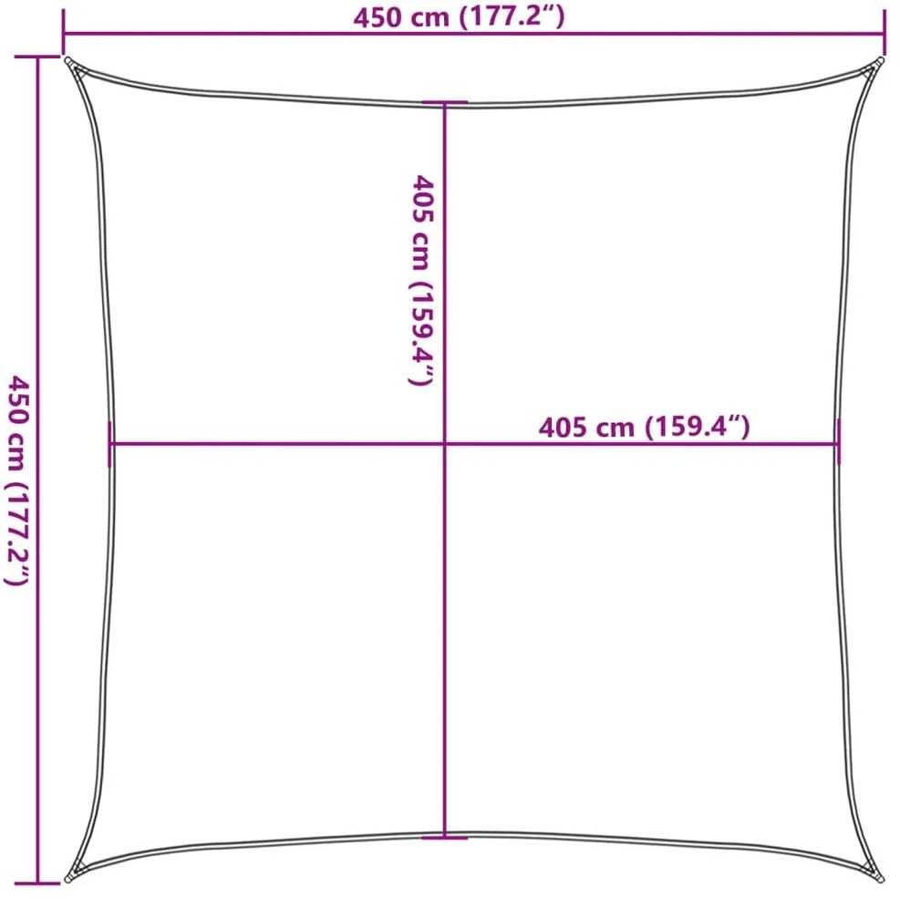 Uždanga nuo saulės, šviesiai žalia, 4,5x4,5m, HDPE, 160g/m²