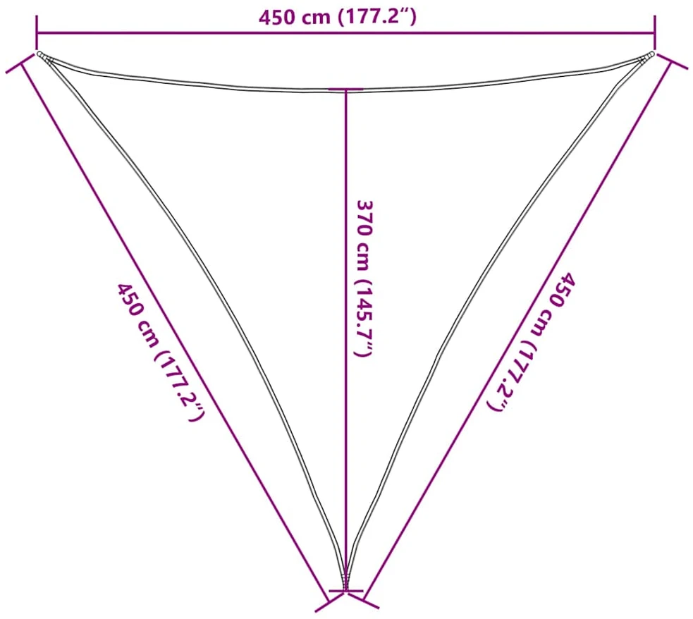 Uždanga nuo saulės, šviesiai žalia, 4,5x4,5x4,5m, HDPE, 160g/m²
