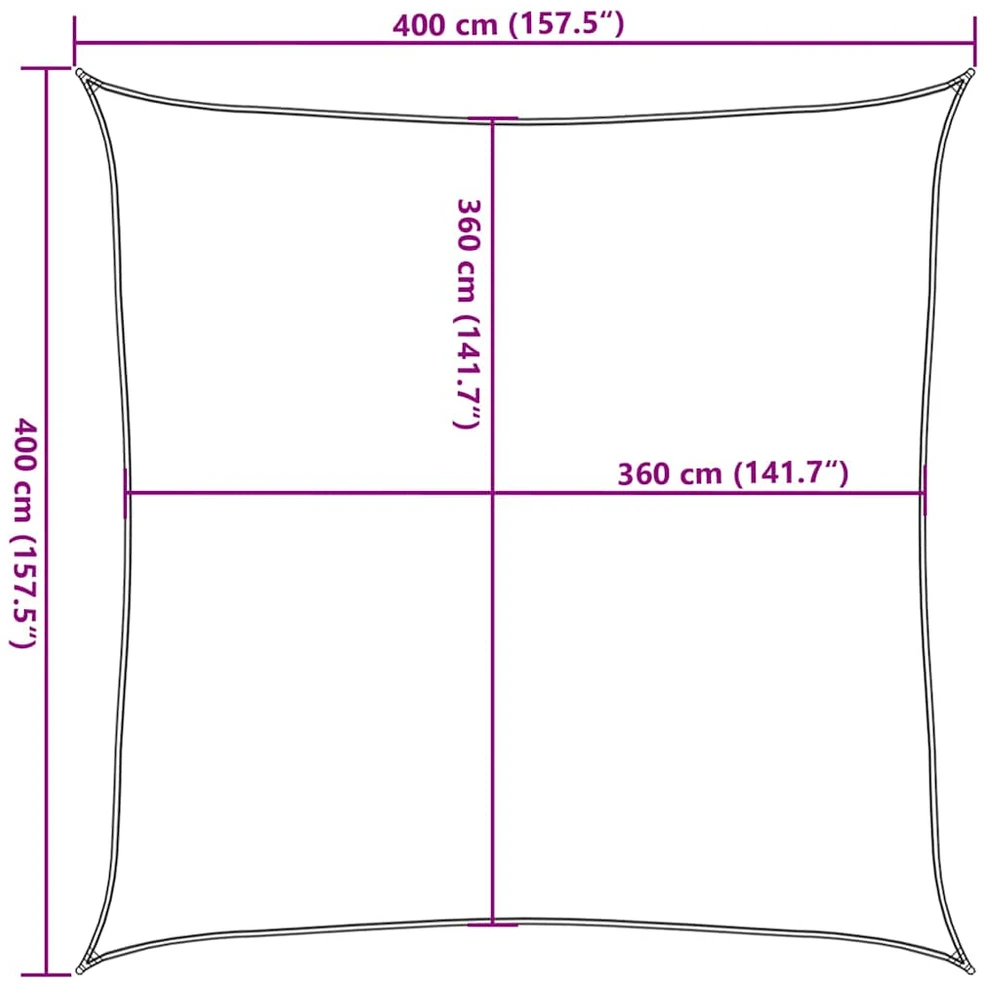 Uždanga nuo saulės, šviesiai žalia, 4x4m, HDPE, 160g/m²