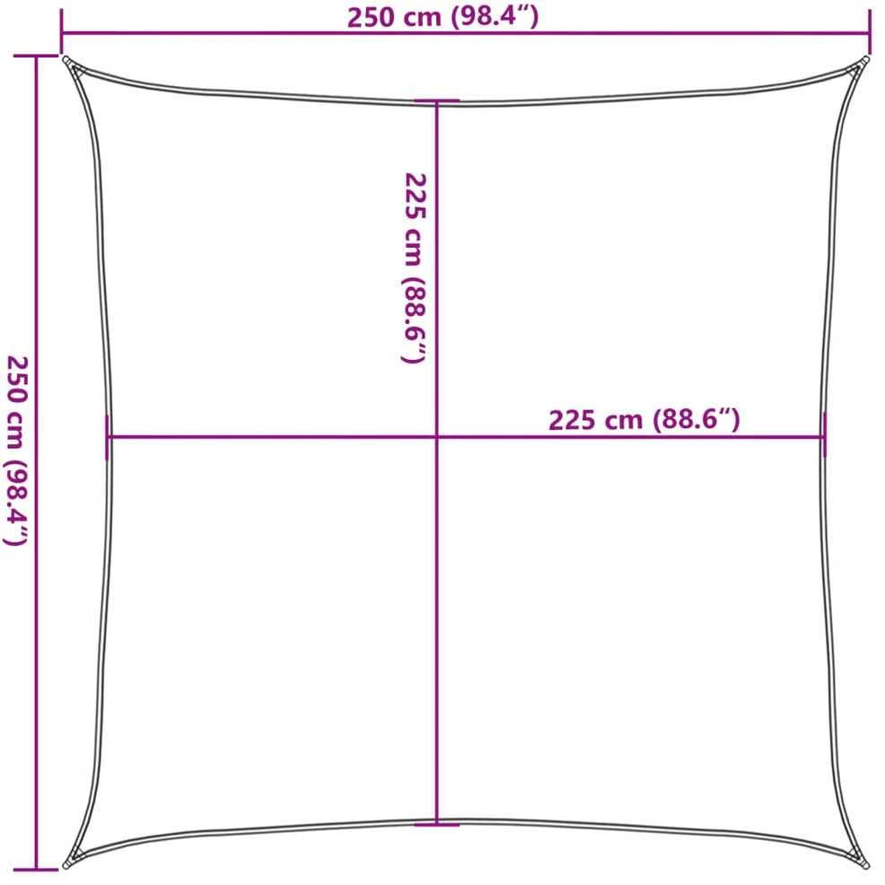 Uždanga nuo saulės, tamsiai žalia, 2,5x2,5m, HDPE, 160g/m²