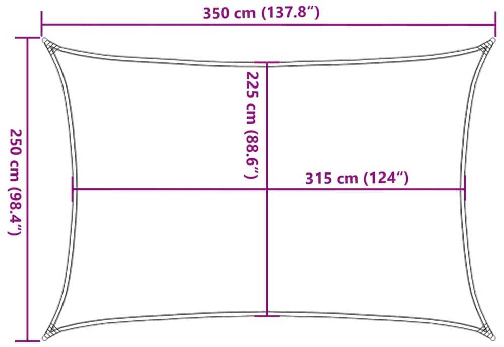 Uždanga nuo saulės, tamsiai žalia, 2,5x3,5m, HDPE, 160g/m²