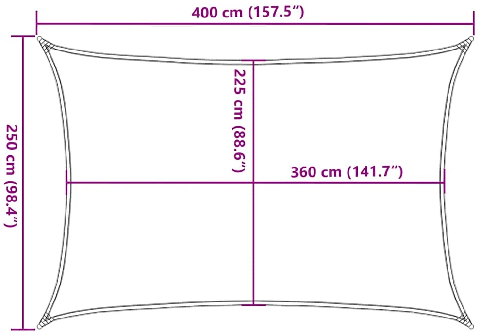 Uždanga nuo saulės, tamsiai žalia, 2,5x4m, HDPE, 160g/m²