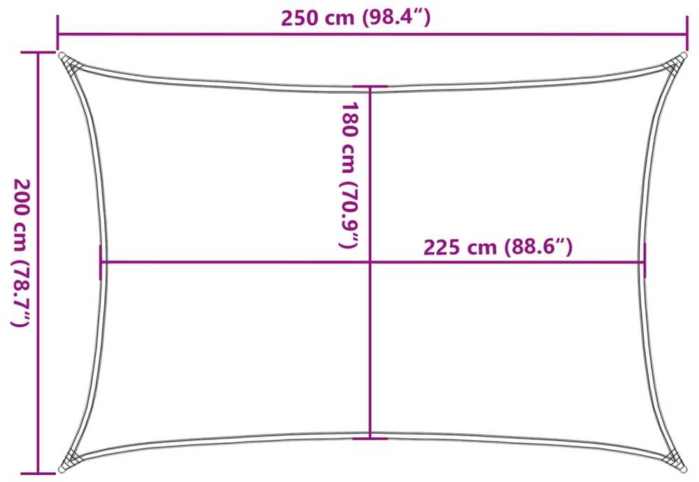 Uždanga nuo saulės, tamsiai žalia, 2x2,5m, HDPE, 160g/m²