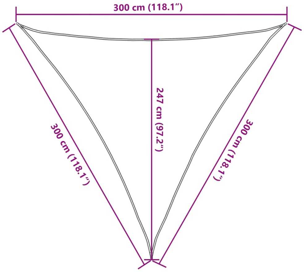 Uždanga nuo saulės, tamsiai žalia, 3x3x3m, HDPE, 160g/m²