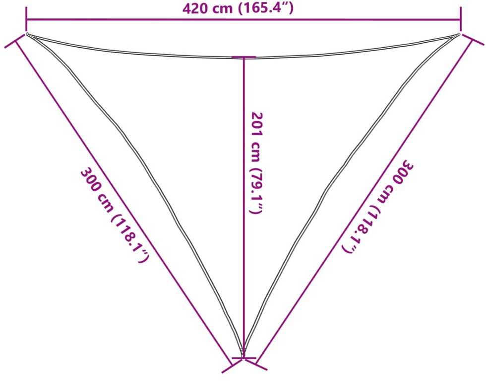Uždanga nuo saulės, tamsiai žalia, 3x3x4,2m, HDPE, 160g/m²
