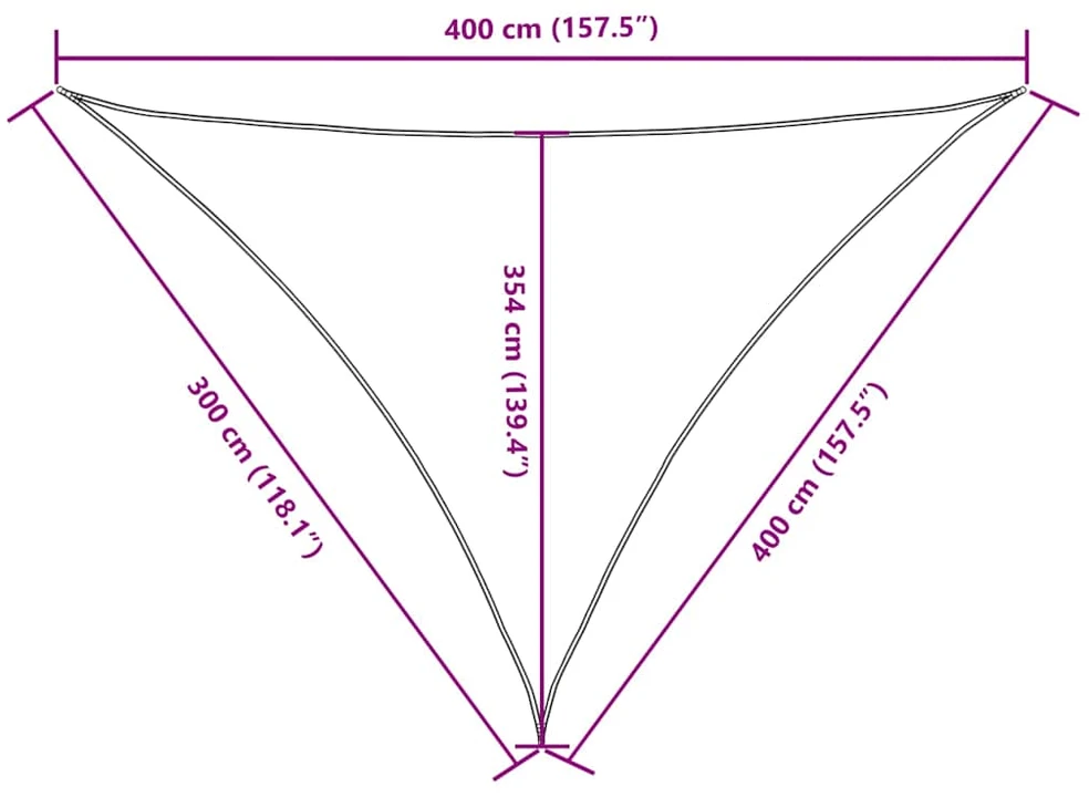 Uždanga nuo saulės, tamsiai žalia, 3x4x5m, oksfordo audinys
