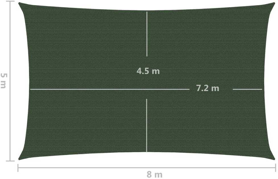 Uždanga nuo saulės, tamsiai žalios spalvos, 5x8m, HDPE, 160g/m²