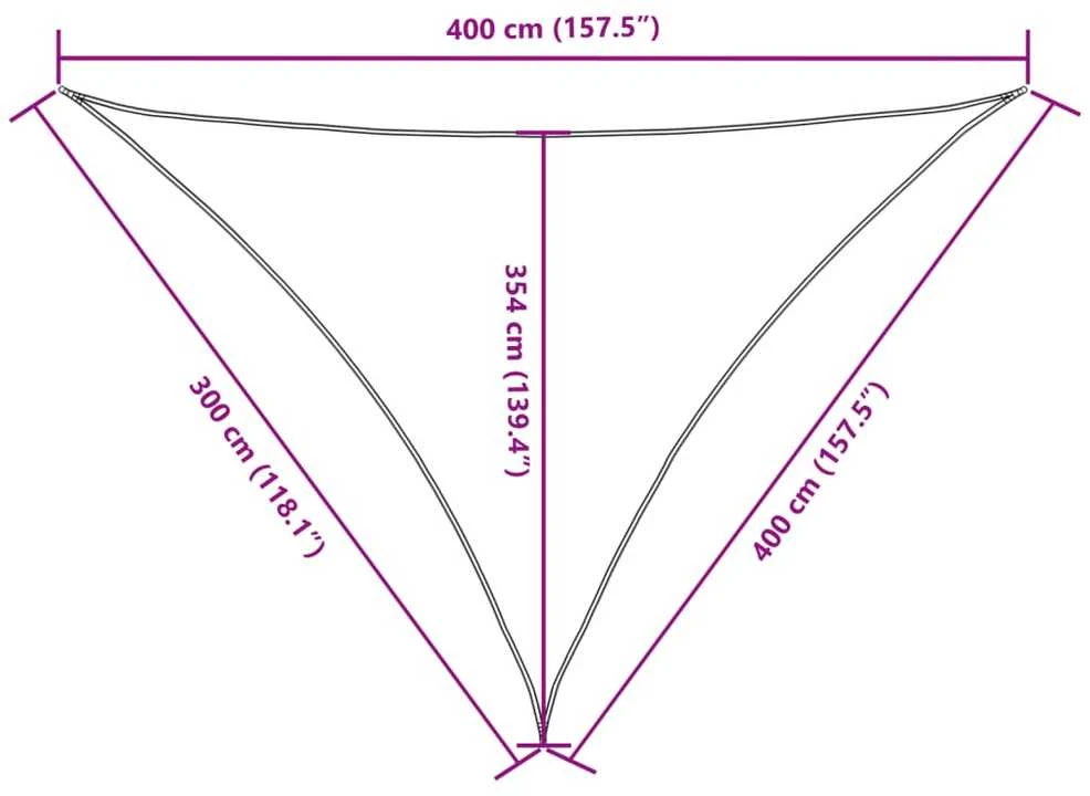 Uždanga nuo saulės, taupe, 3x4x5m, oksfordo audinys, trikampė