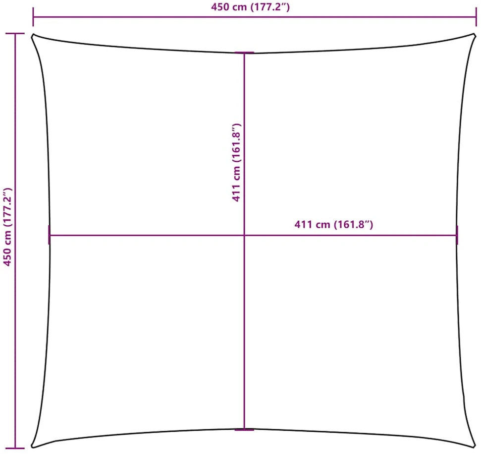 Uždanga nuo saulės, taupe, 4,5x4,5m, oksfordo audinys