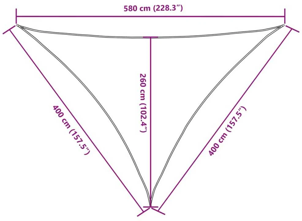 Uždanga nuo saulės, taupe, 4x4x5,8m, oksfordo audinys, trikampė