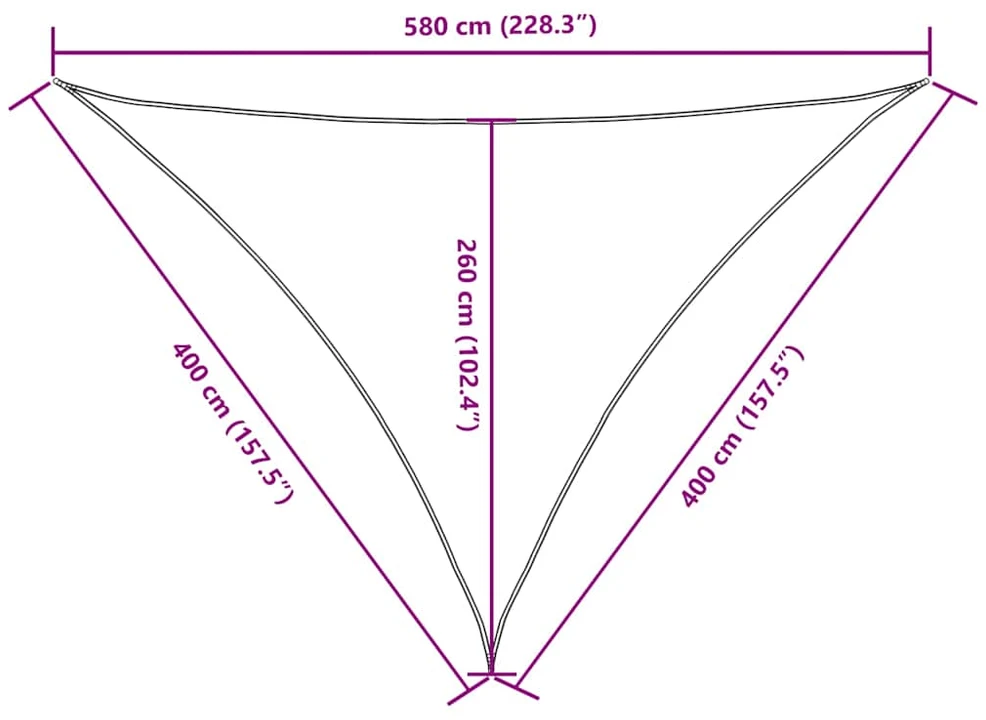 Uždanga nuo saulės, taupe, 4x4x5,8m, oksfordo audinys, trikampė