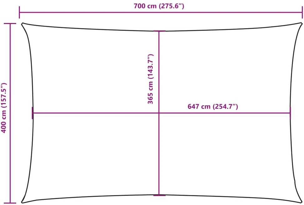 Uždanga nuo saulės, taupe, 4x7m, oksfordo audinys, stačiakampė