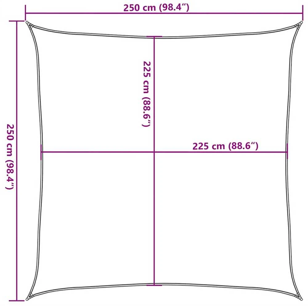 Uždanga nuo saulės, taupe spalvos, 2,5x2,5m, HDPE, 160g/m²