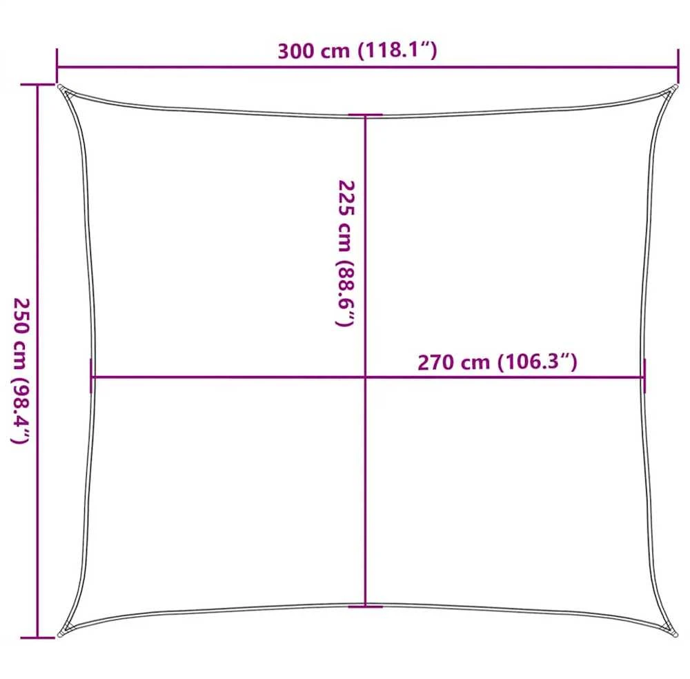 Uždanga nuo saulės, taupe spalvos, 2,5x3m, HDPE, 160g/m²