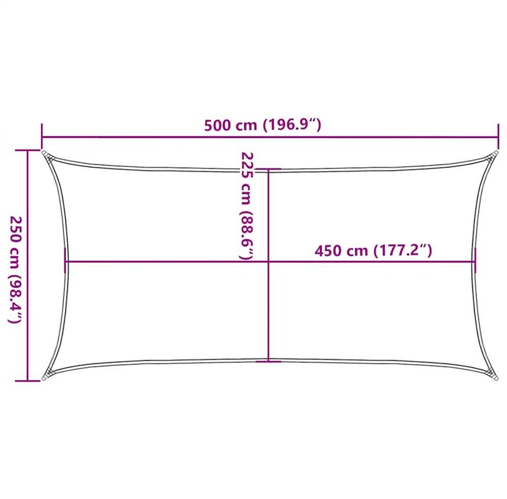 Uždanga nuo saulės, taupe spalvos, 2,5x5m, HDPE, 160g/m²