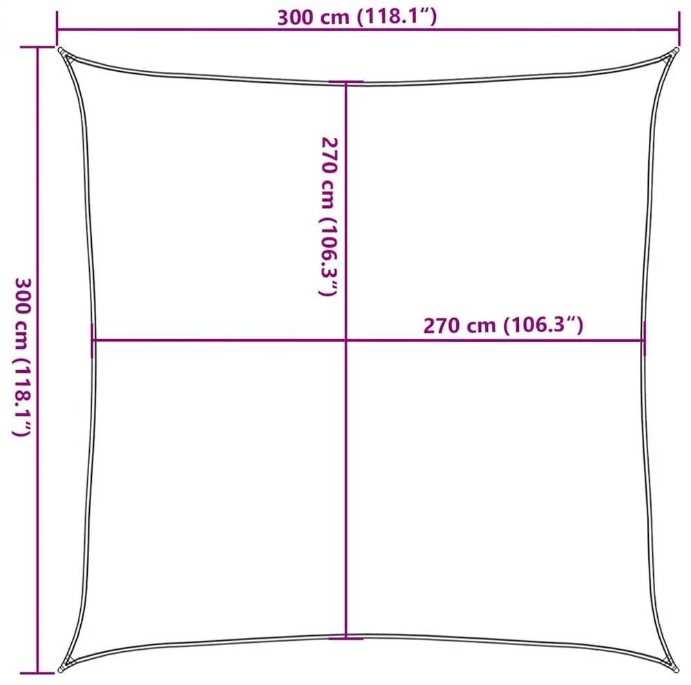 Uždanga nuo saulės, taupe spalvos, 3x3m, HDPE, 160g/m²
